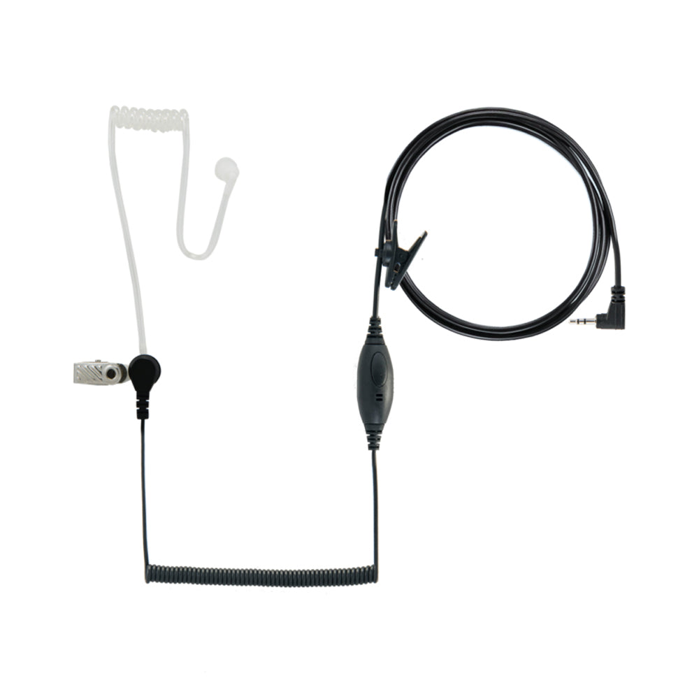 A Cobra GA-SV01 Surveillance Headset with a black coiled cable, clear tube, and earpiece